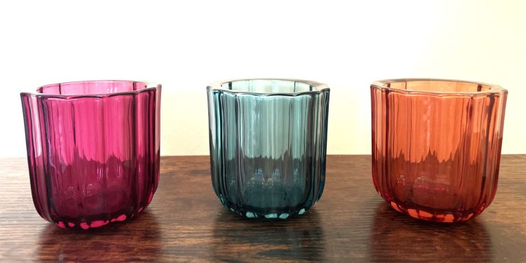 Ribbed Glass Candle £8